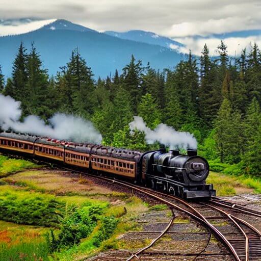 steam train on vancouver island